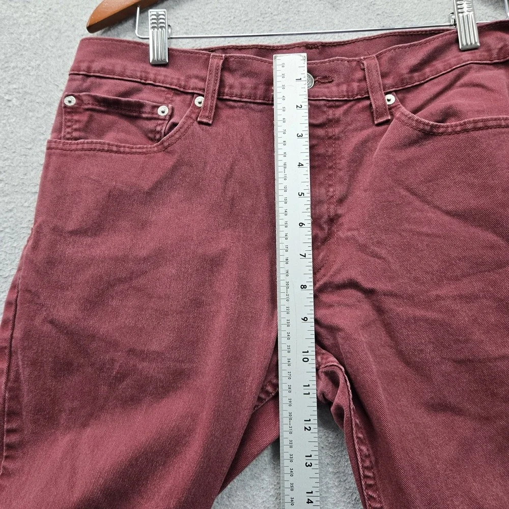 Levi's 511 Men Jeans 34X32 Burgundy Denim Slim Fit 29
